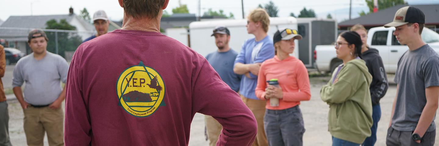 YEP crew and crew leaders have a strategy meeting.