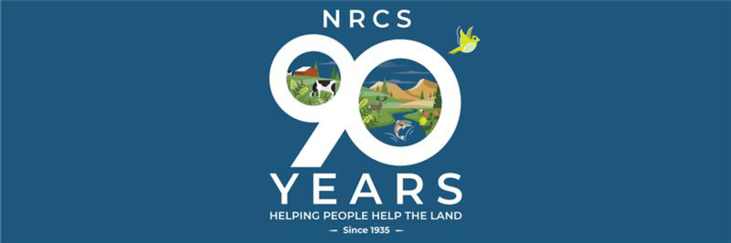 NRCS 90 anniversary logo - Helping people help the land since 1935
