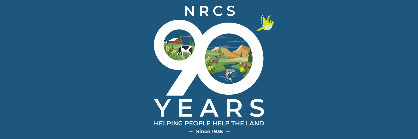 NRCS 90 anniversary logo - Helping people help the land since 1935