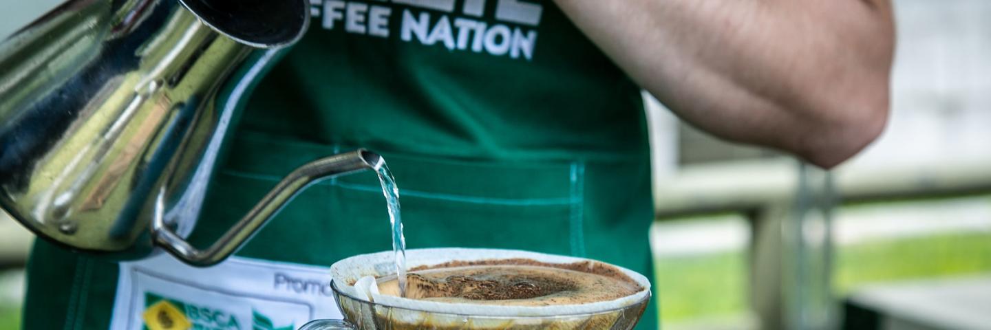 Qualia Making Drip Coffee-Photo taken at the weekly USDA Farmers Market on 14 June 2019. 