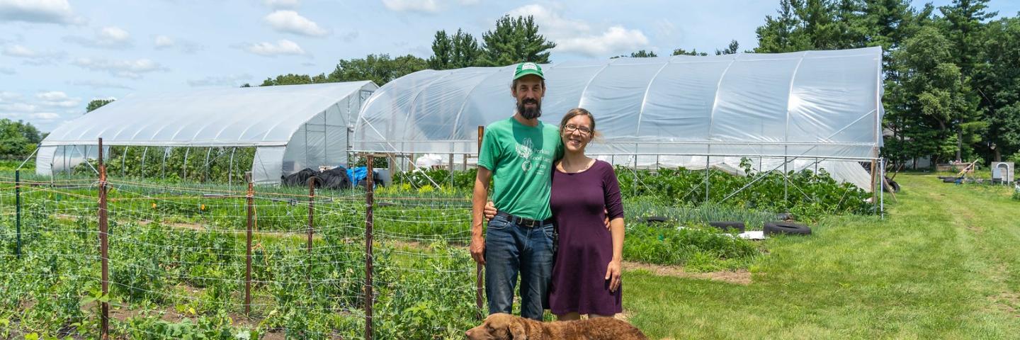 Dan and Julie Perkins purchased 20-acres in DeMotte, IN in 2009 before transforming the area into Perkins' Good Earth Farm. A decade later the certified organic farm supports a more than 200 member CSA and provided fresh, local produce to their community year-round.
Dan and Julie Perkins practice regenerative agriculture including no-till and cover crops. They have enrolled in multiple CRP, CSP and EQIP contracts through NRCS and FSA to plant wildlife habitat and wind buffers and hedgerows, construct high