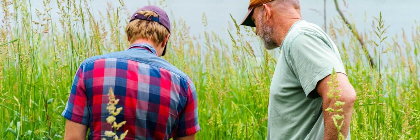 Art Franke (left), Indiana NRCS district conservationist for Steuben County, and Tom Dykstra tour Dykstra’s wetland reserve easement located in Fremont, Indiana June 7, 2022. Dykstra purchased the 110-acre wetland reserve easement in 2015. The property was originally enrolled in the Wetland Reserve Easement Program through USDA’s Natural Resources Conservation Service in 2010 through an initiative in the Fish Creek Watershed aimed at creating habitat for the endangered copper belly water snake. Dykstra