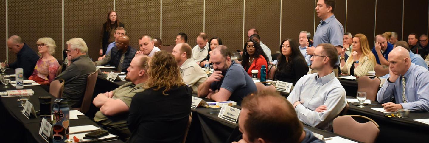 Risk Management Agency 2024 Supervisors and Managers Conference in Kansas City, MO, April 23-25.
Margarito Hinojosa, Compliance, Discussing Issues impacting RMA
Photo by USDA/Sean Patrick