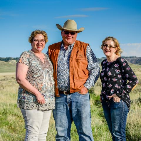 Landowners Brett and Kim Lesh with NRCS District Conservationist Rebecca Knapp at the Cross W Ranch located in Carter County, Montana