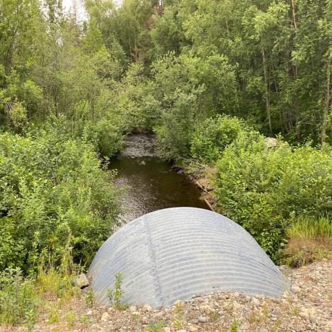 A culvert in Tyonek Alaska.