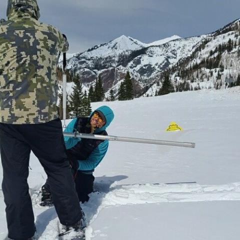 NRCS snow surveyors Casey Harrison and Jamison Jewkes