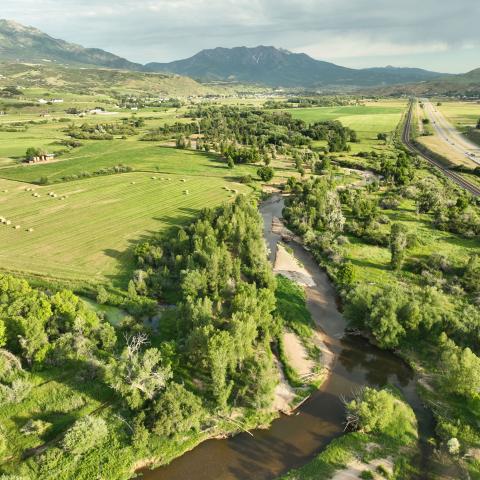 Drone image of Weber River