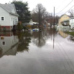 Flooding in an East Providence, Rhode Island neighborhood