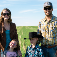 The Hawks Family. Progressive producers, Belinda and Cory are incorporating all five soil health principles on their land. Liberty County, MT.