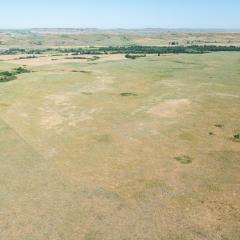 Aerial view of grazing lands in Big Horn County, Montana.