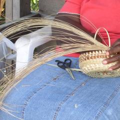 Sweetgrass basket making in Mt. Pleasant, South Carolina