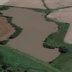 A dam with reservoir