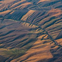 Photo of Washington state Palouse from the sky.