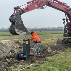 Drainage water management project installed through a pay for performance contract.