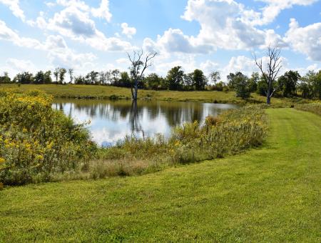 Iowa pond to help reduce sediment delivery in the Rathbun Lake Watershed, and to help irrigate local orchard.