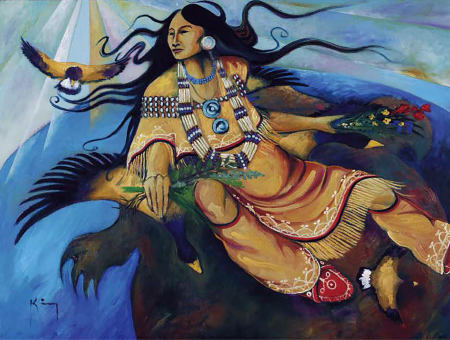 Native American Heritage Month poster - Sky Woman - Moment in Flight