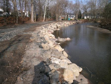 Stream stabilization in a neighborhood in New Jersey.