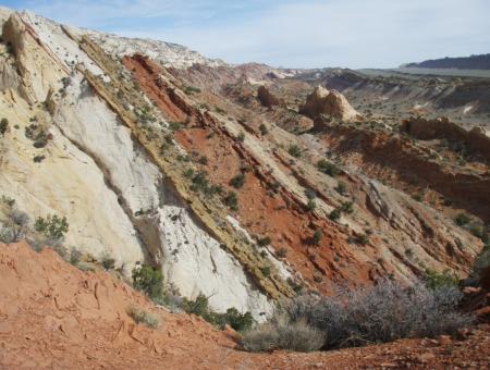 A hogback along the water pocket fold in Capitol Reef National Park.