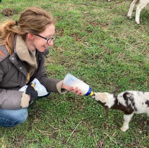 Producer with goat