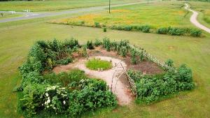 A birds-eye view of the Snake Woman's Garden at the Caddo Mounds State Historic Site.