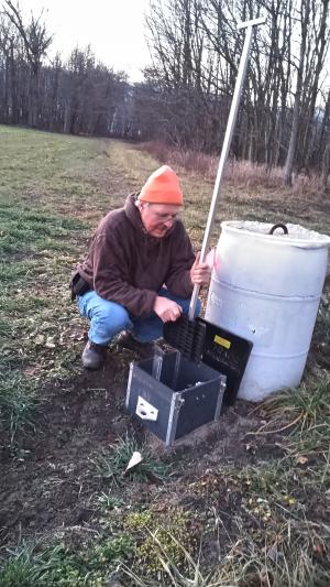 Mike Werling adjusts his drainage water management system
