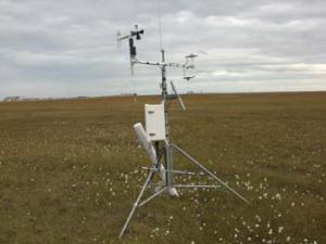 Photo of a soil climate research station.