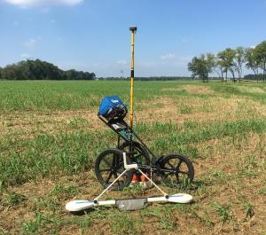 A GPR scanner in a field.