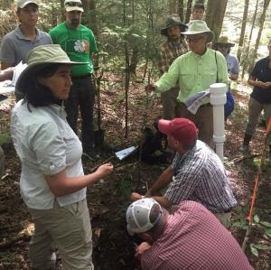 NCSS Members discussing hydric soil properties.