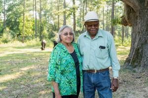 Winnie and Jimmy Scott, owners of Jimmy Scott Farm in Douglass, Texas.