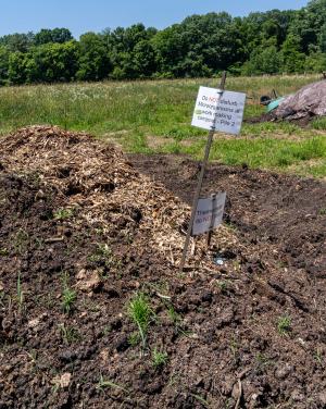 Compost develops at Teter Organic Farm and Retreat Center in Noblesville, Indiana June 21, 2022. 