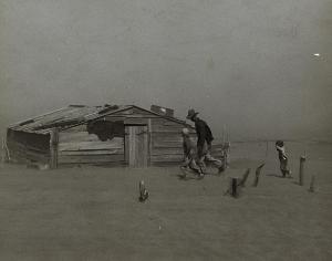A farm during the Dust Bowl of the 1930s.