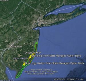 A map of the target area for the RCPP NJ COASTAL Project. 