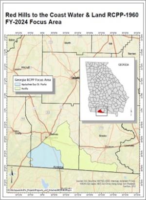 Map of southwest Georgia project area