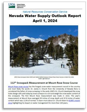 April 2024 Water Supply Outlook Report Cover