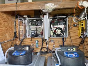USGS equipment inside the new Phosphorus Removal System (PRS) gage house.