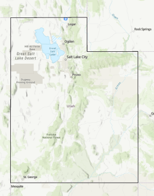 Utah map with GSL Watershed AG SFP area marked