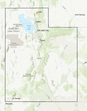 Utah map with Logan City Urban Agriculture SFP area