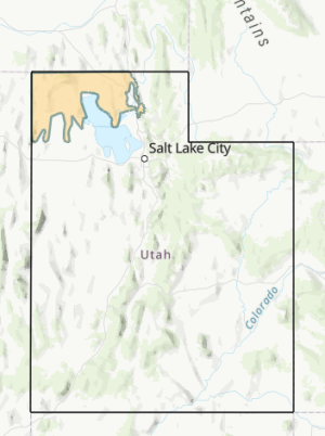 Utah map showing Box Elder Livestock Drought Resilience SFP area
