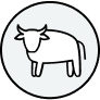 Black line icon of cow