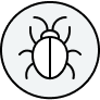 black line icon of bug