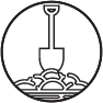 Shovel digging into a pile of dirt