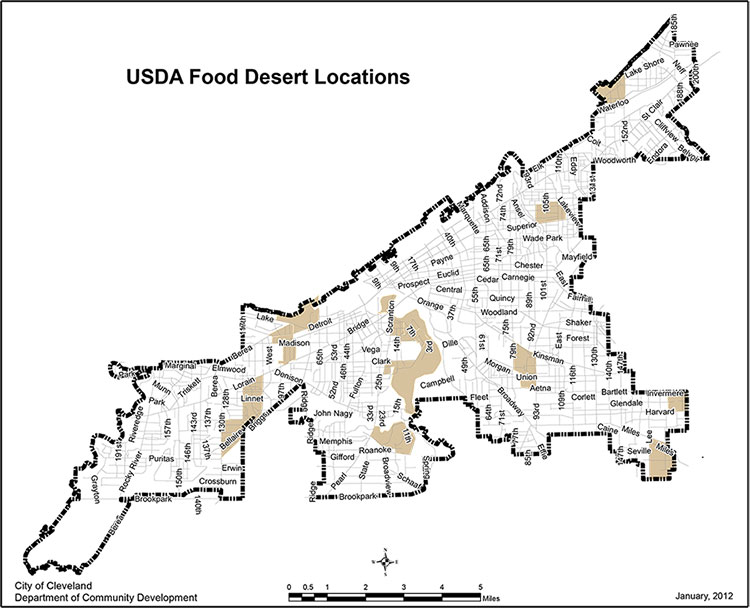 Map of USDA Food Desert Locations