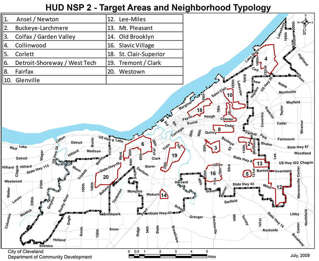 Map of HUD NSP 2 Target Areas