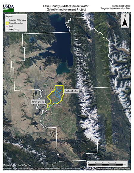 Map of Miller Coule TIP project area in Lake County.