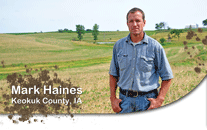 Mark Haines of Sigourney terminated cereal rye using a crimp roller for the first time in 2016.