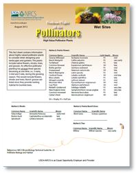 Perilous Plight of the Pollinator High Value Pollinator Lists (Wet Sites) 2012 Fact Sheet