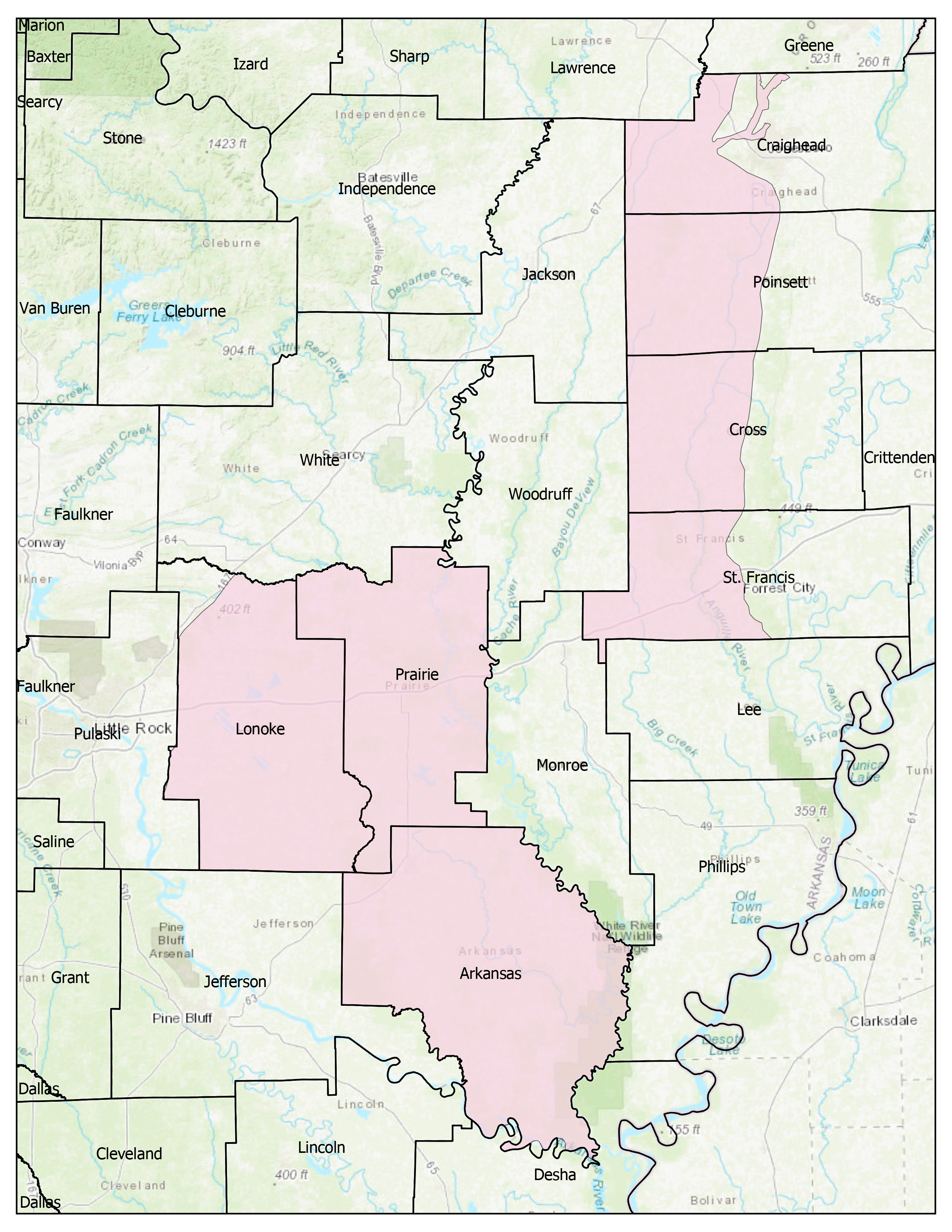 Arkansas Groundwater Initiative (AGI) Overview Map