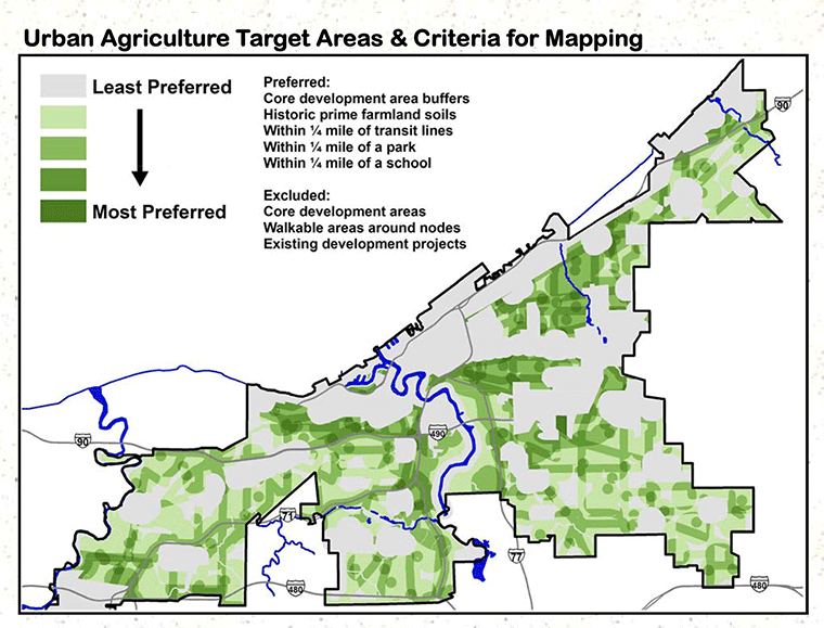 Map of Urban Agriculture Target Areas